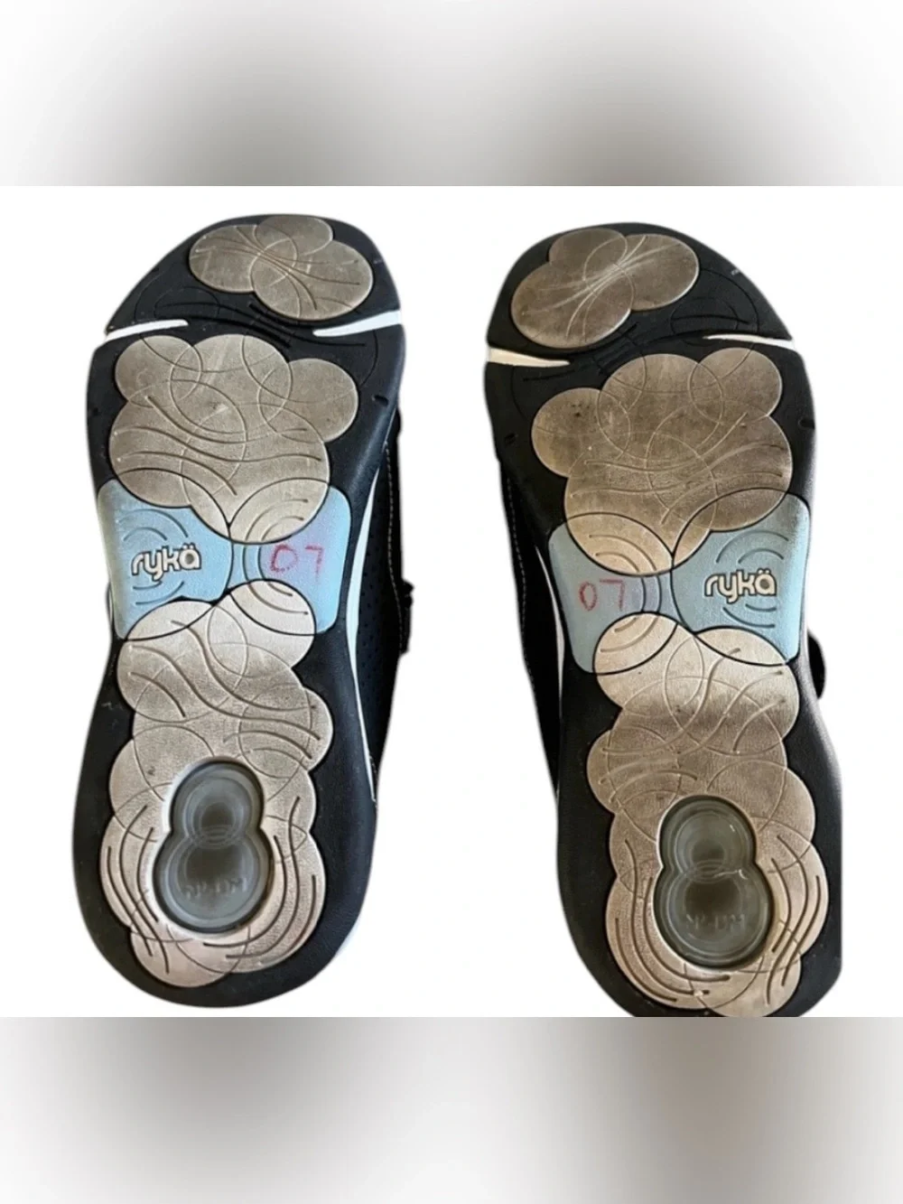 Ryka Veronica women’s 8W black and blue canvas slip on sneakers